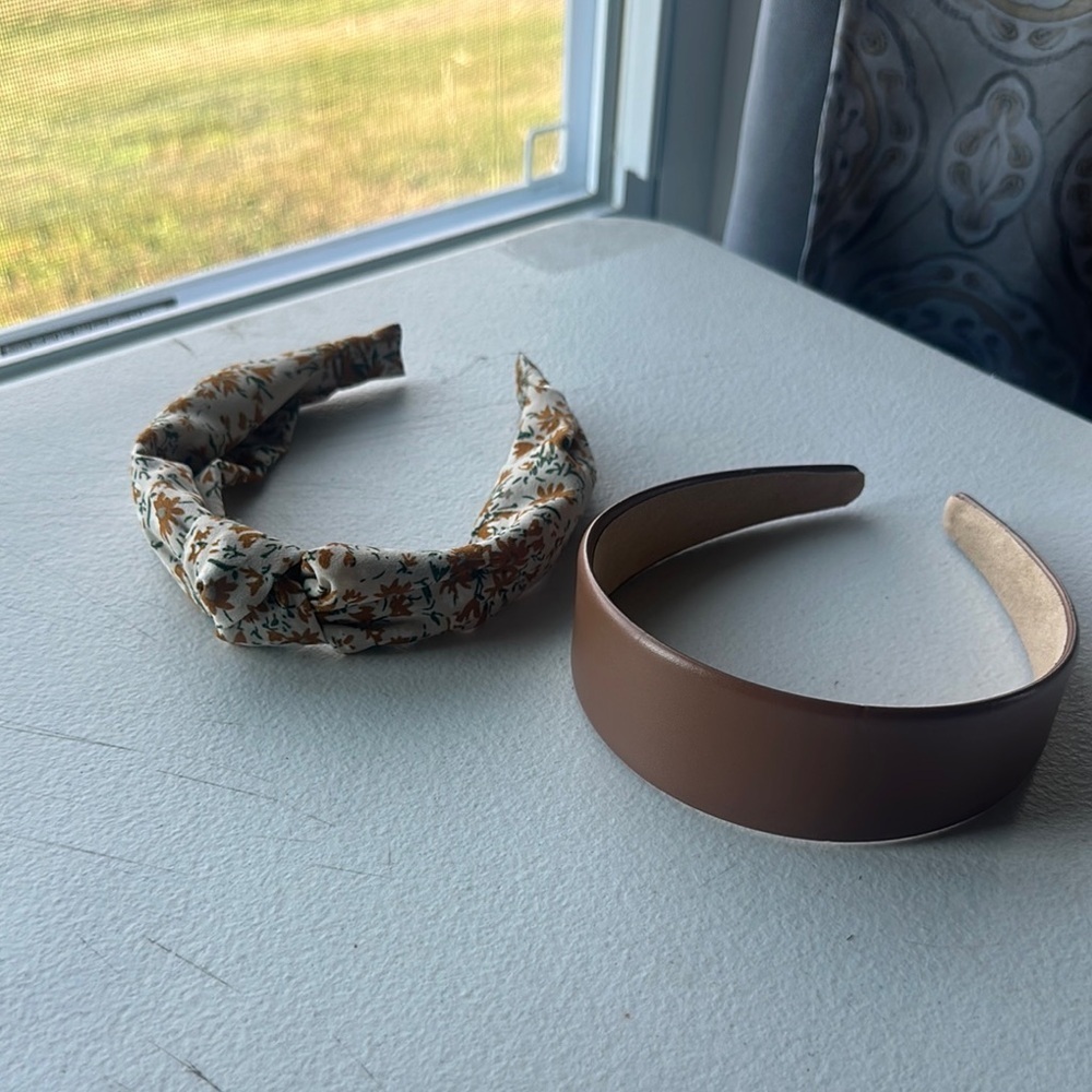 NEW Floral and Brown Headband Set